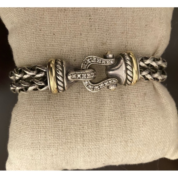 David Yurman Diamond Buckle Double Wheat Chain - Picture 1 of 4
